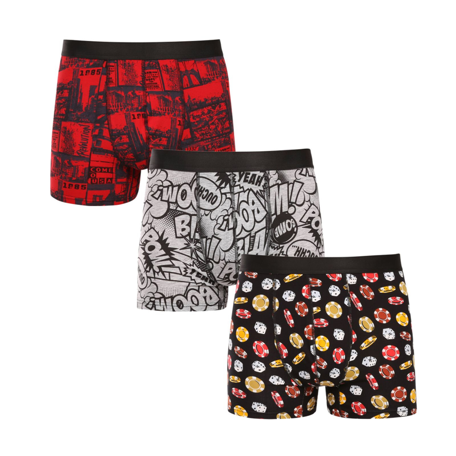 3PACK pánské boxerky Nedeto vícebarevné (3NBV1) L, trenky / trenýrky