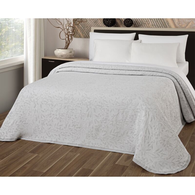 Přehoz na postel, Flakes, šedý 240 x 260 cm