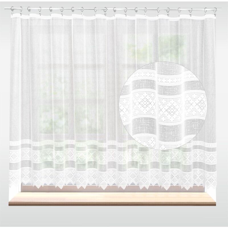 Záclona žakárová, Emma metráž, bílá 110 cm