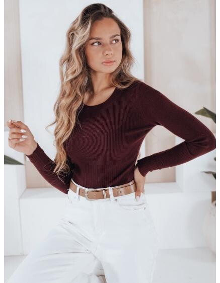 Dámský pruhovaný svetr NOLVIE vínový