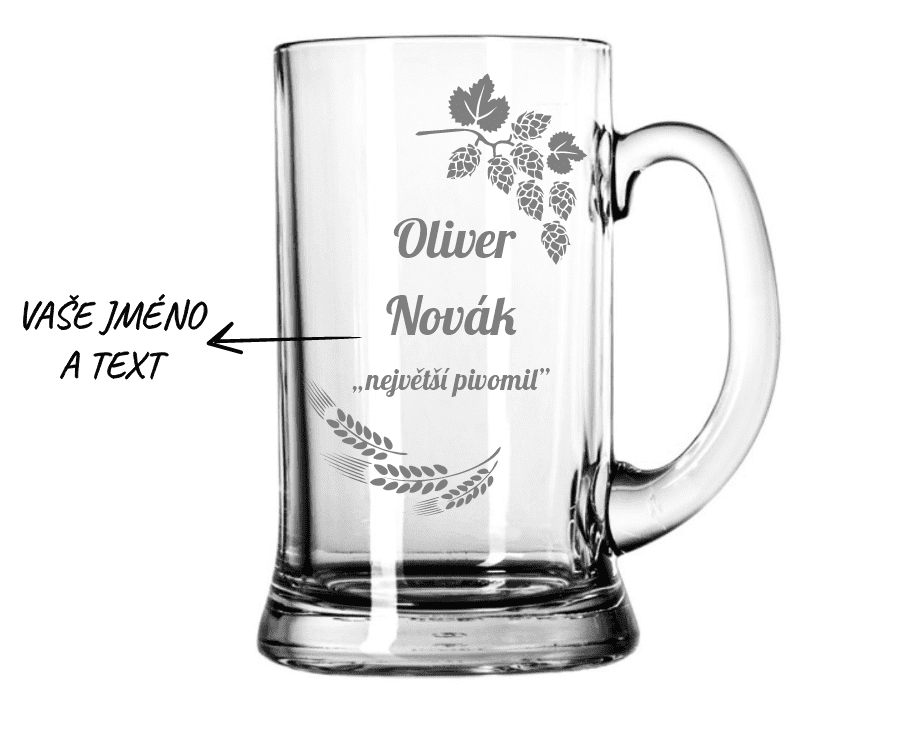 Dekorant Pivní tuplák s gravírováním 1000 ml 1KS