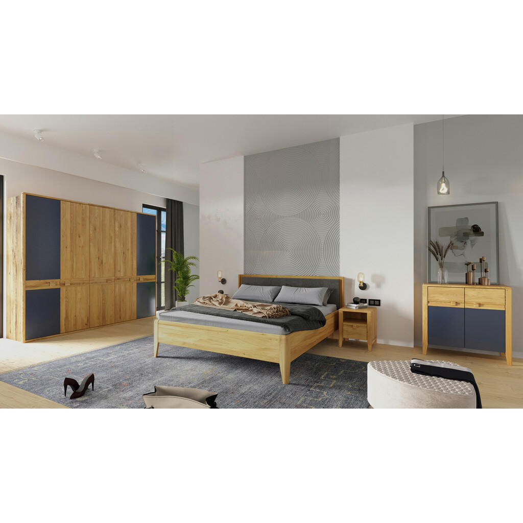 Linea Natura POSTEL, 180/200 cm, antracitová, divoký dub