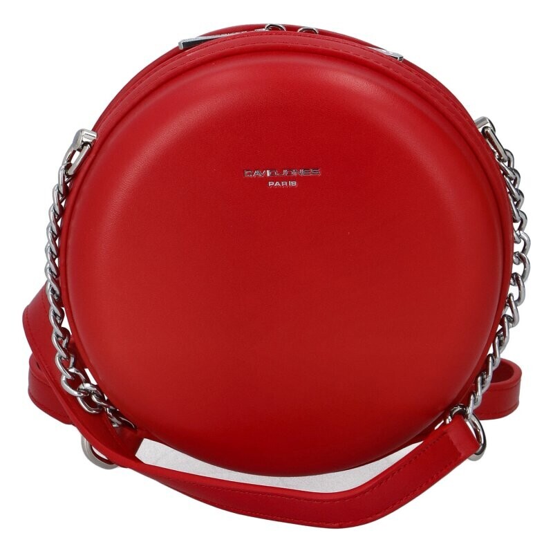 Dámská kulatá crossbody kabelka červená - David Jones Shabirre červená