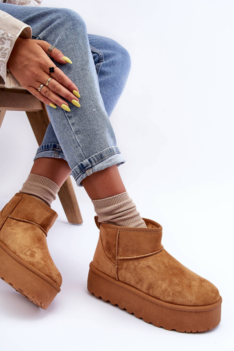 FD1 Kůže Sněhule Na Platformě Hnědé Corcoran