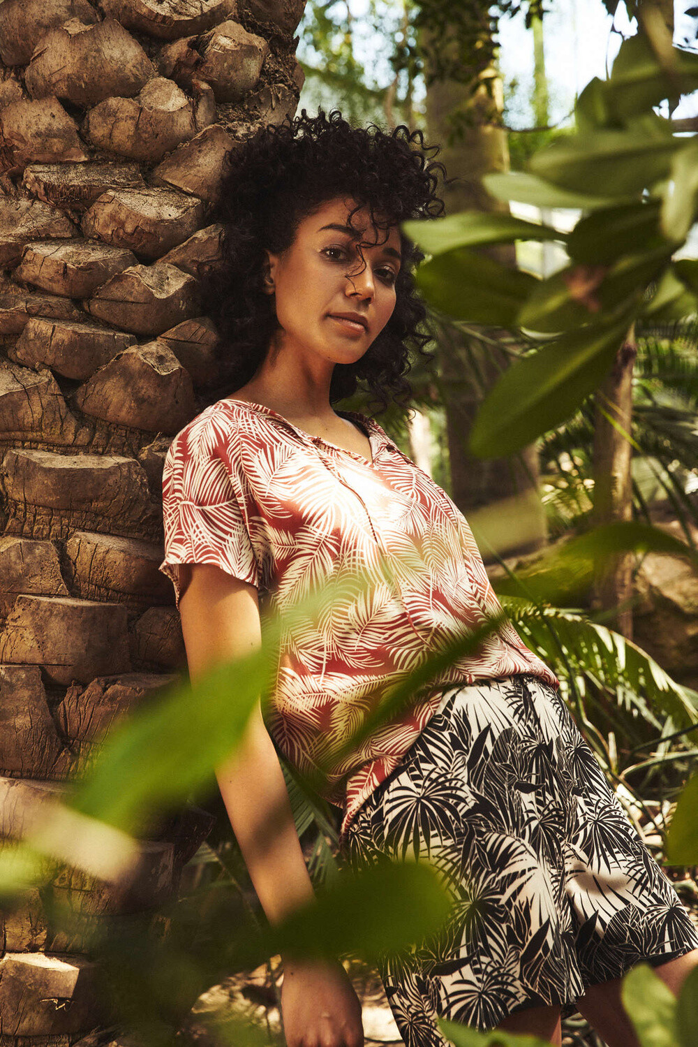 Marisse Shirt Blouse With A Plant Print L-Ko-3739 Magma