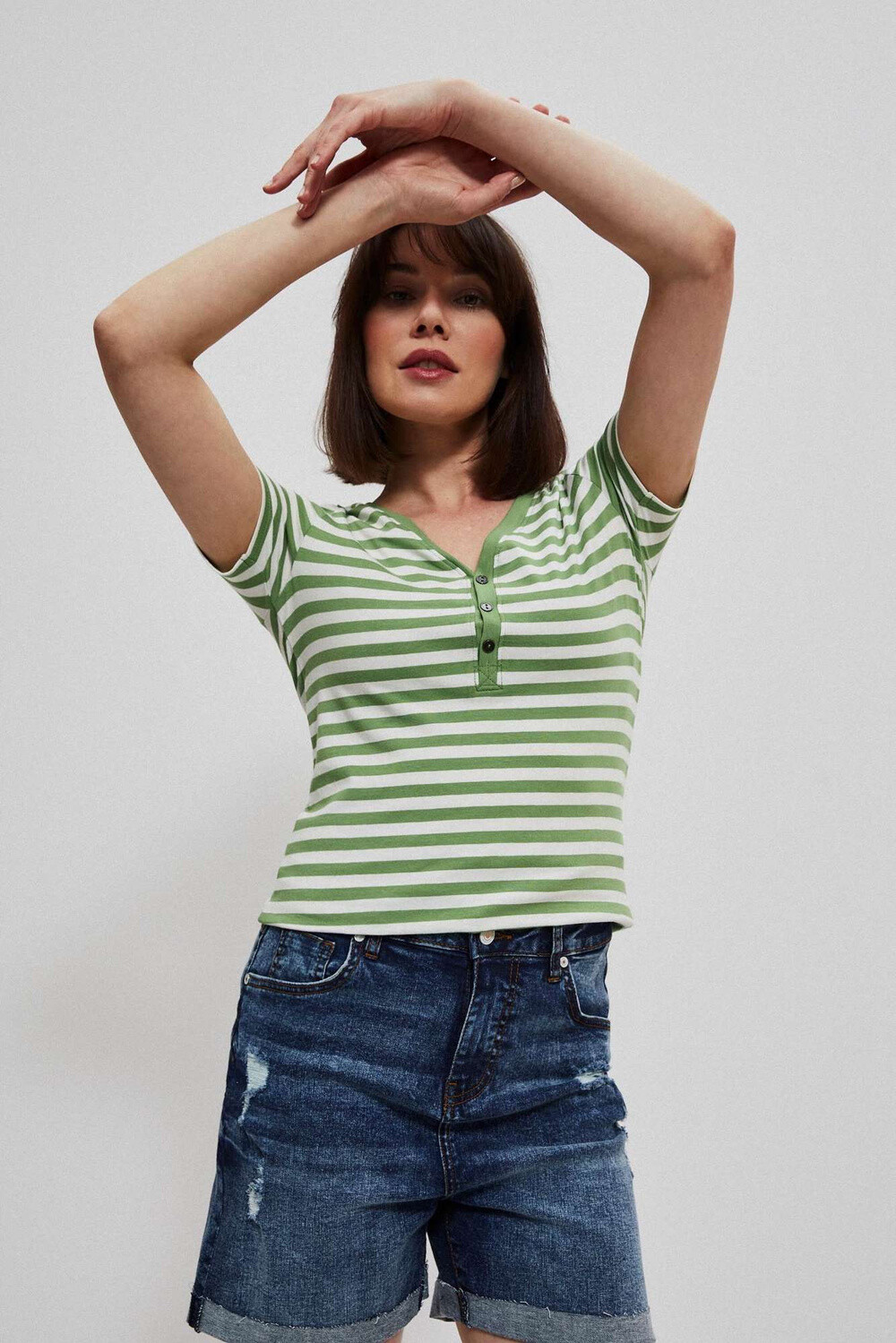 Marisse Malahit Striped Cotton Blouse