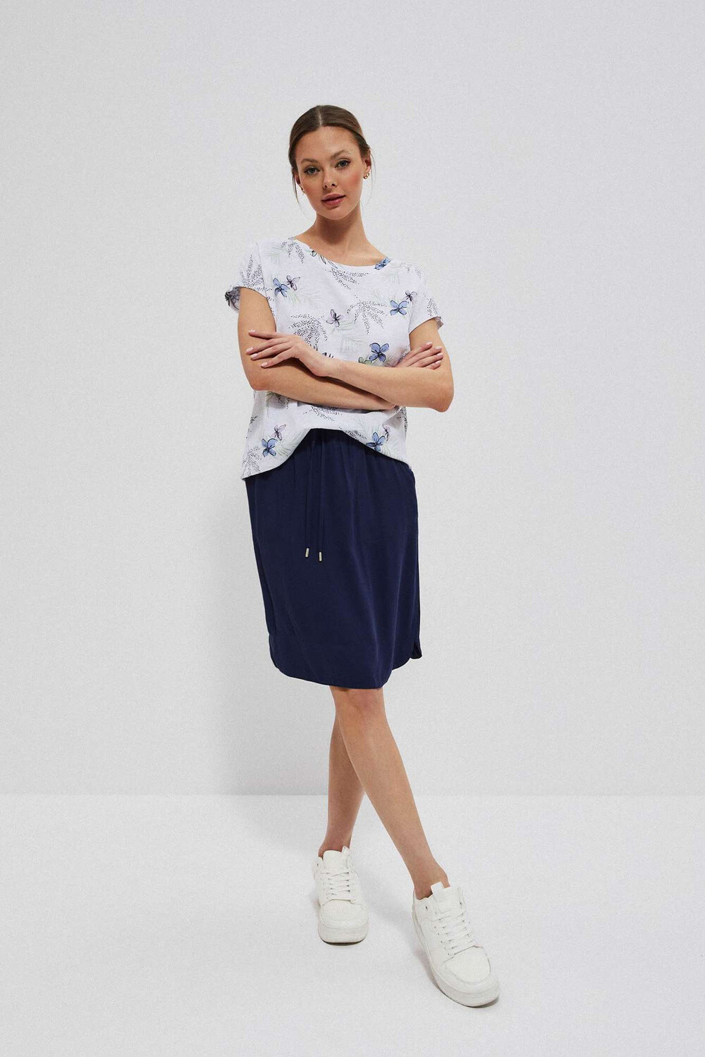 Marisse Skirt With Pockets L-Sc-3718 Navy