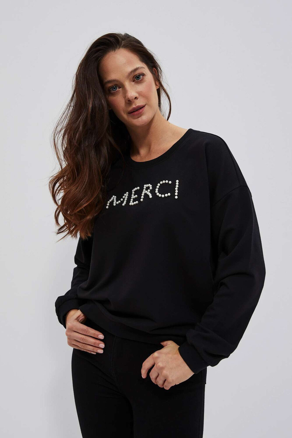 Marisse Women's Sweatshirt L-Bl-4007 Black