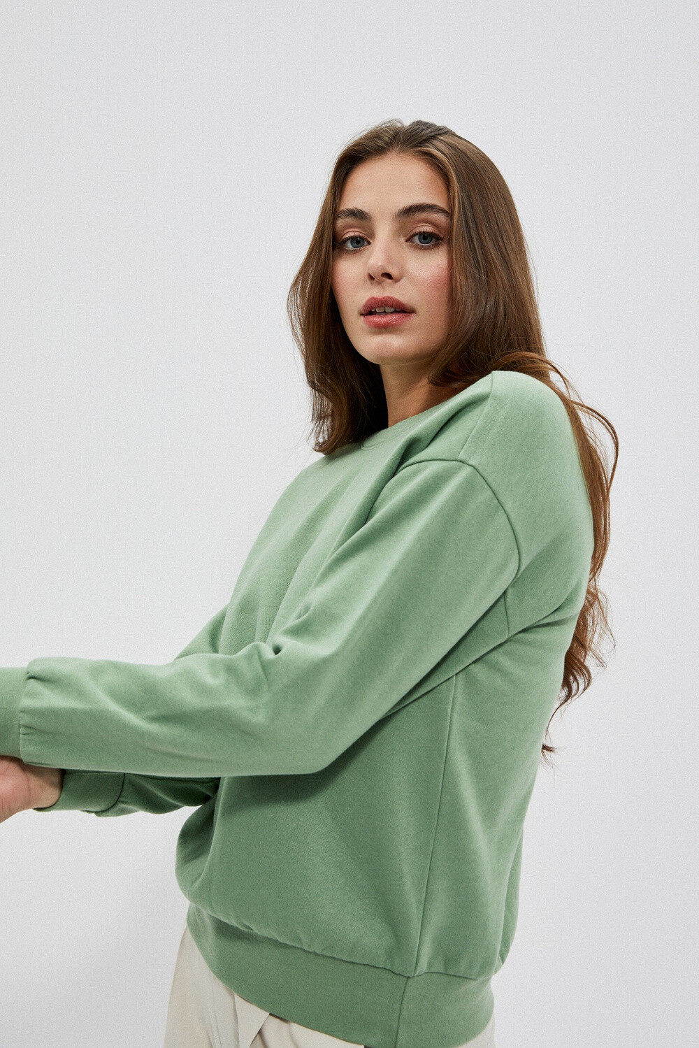 Marisse Women's Sweatshirt L-Bl-4001 Olive