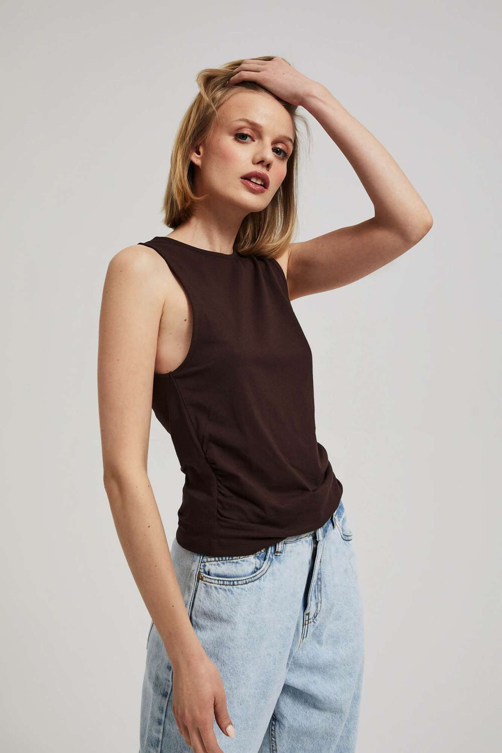 Marisse Women's T-Shirt L-Ts-4089 D.Oak