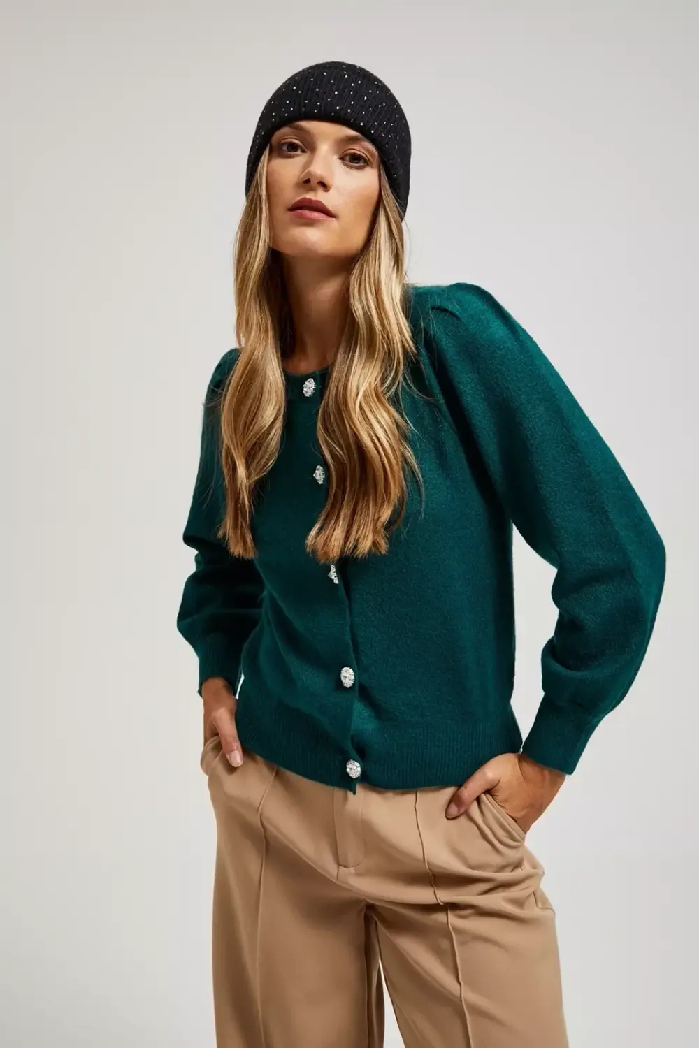 Marisse Black Knitted Hat