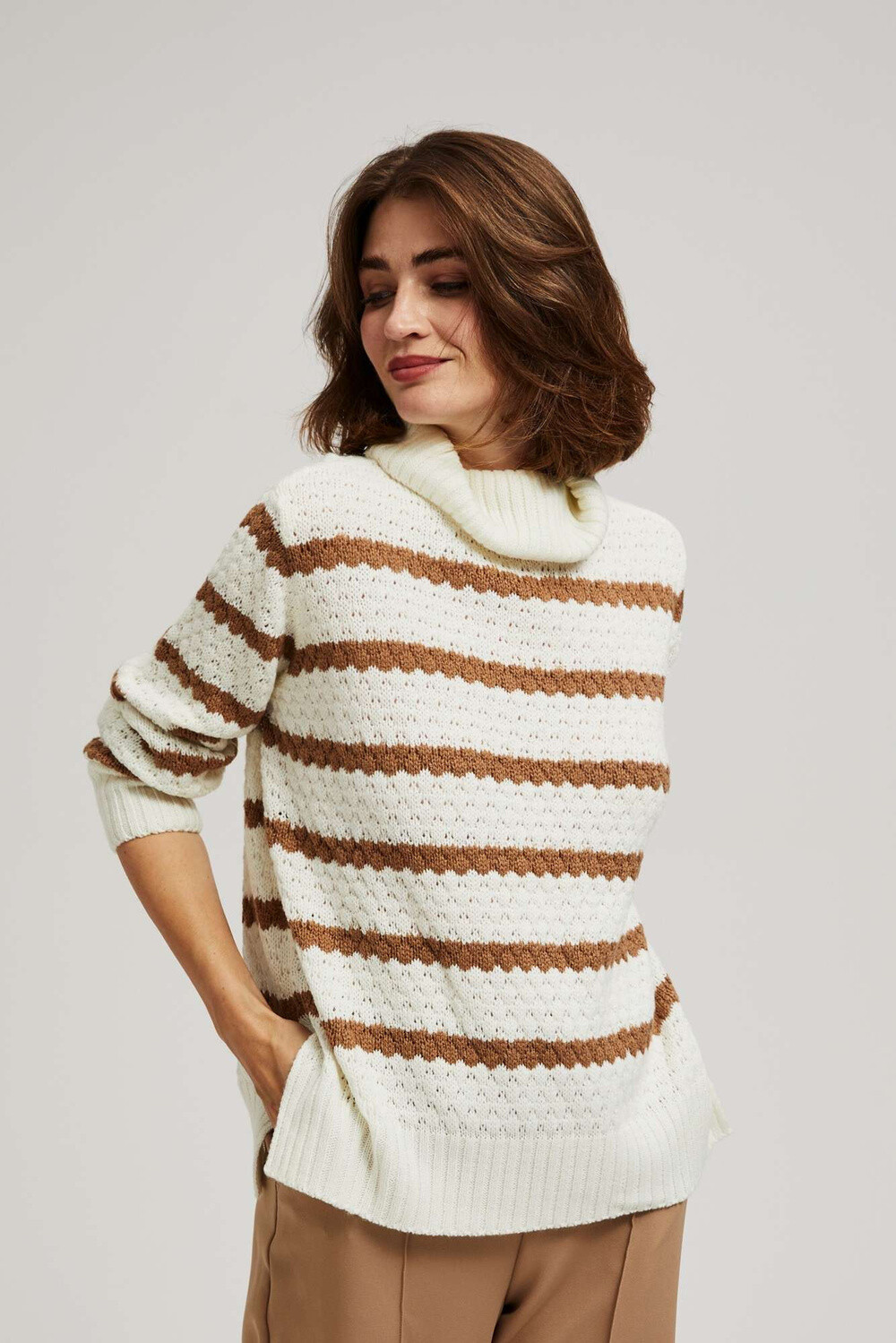 Marisse Striped Turtleneck Sweater