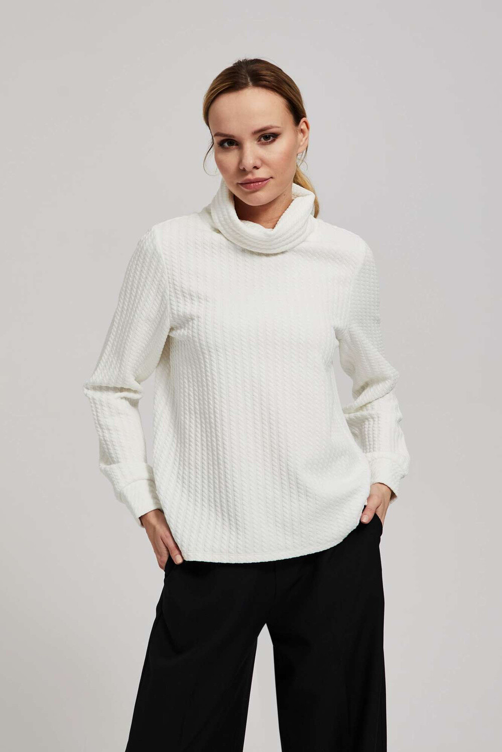 Marisse Pearl Wide Turtleneck Sweatshirt