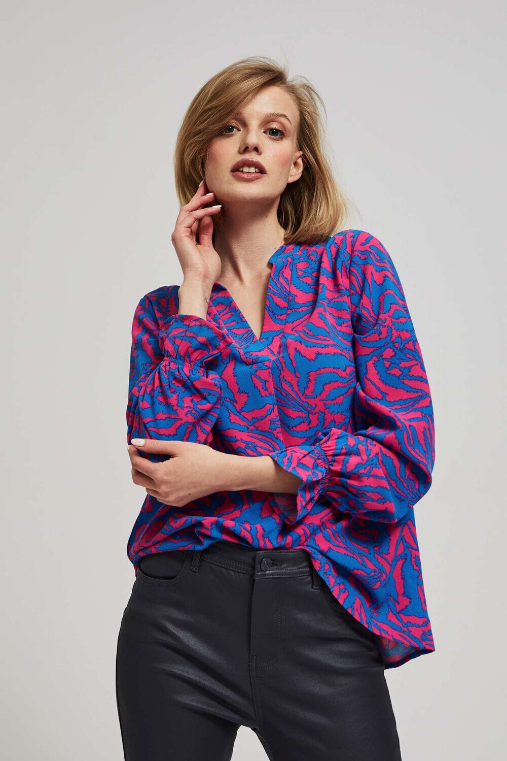 Marisse Fuchsia V-Neck Shirt