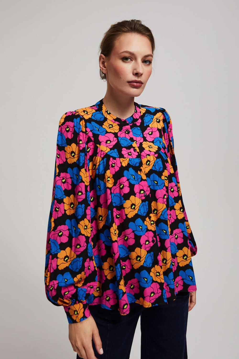 Marisse Black Floral Shirt