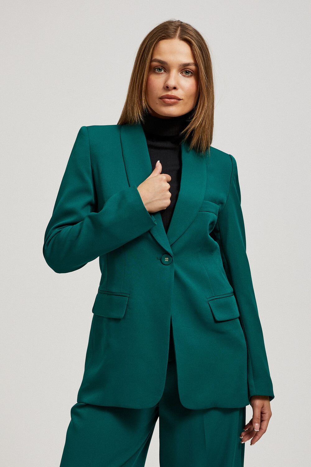 Marisse Single-Breasted Emerald Jacket