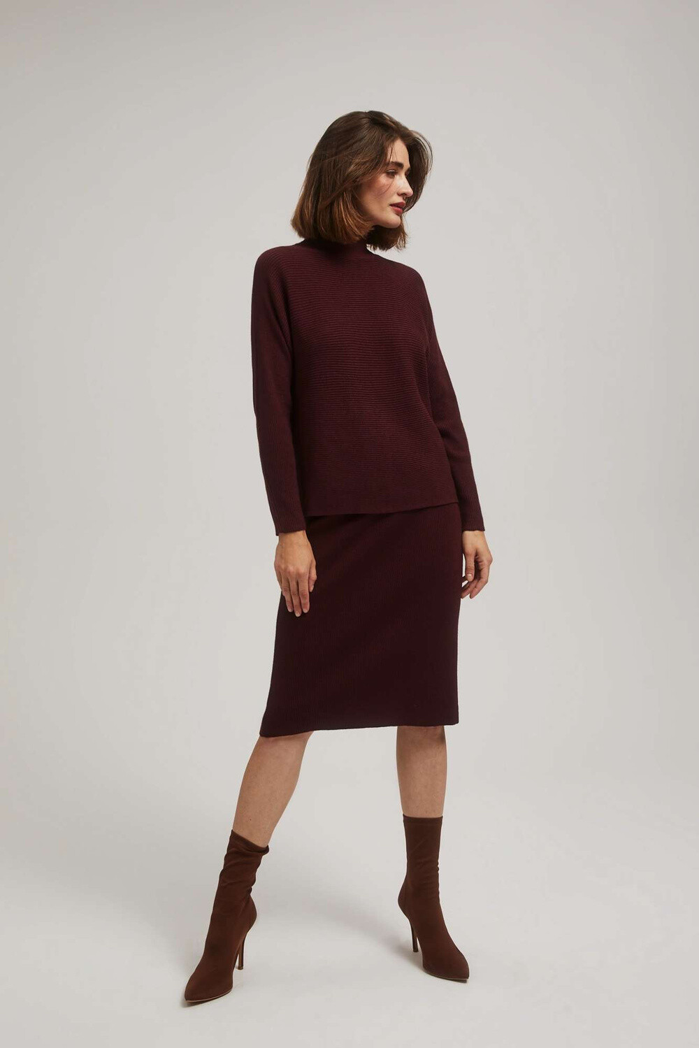 Marisse Fitted Knitted Chestnut Skirt