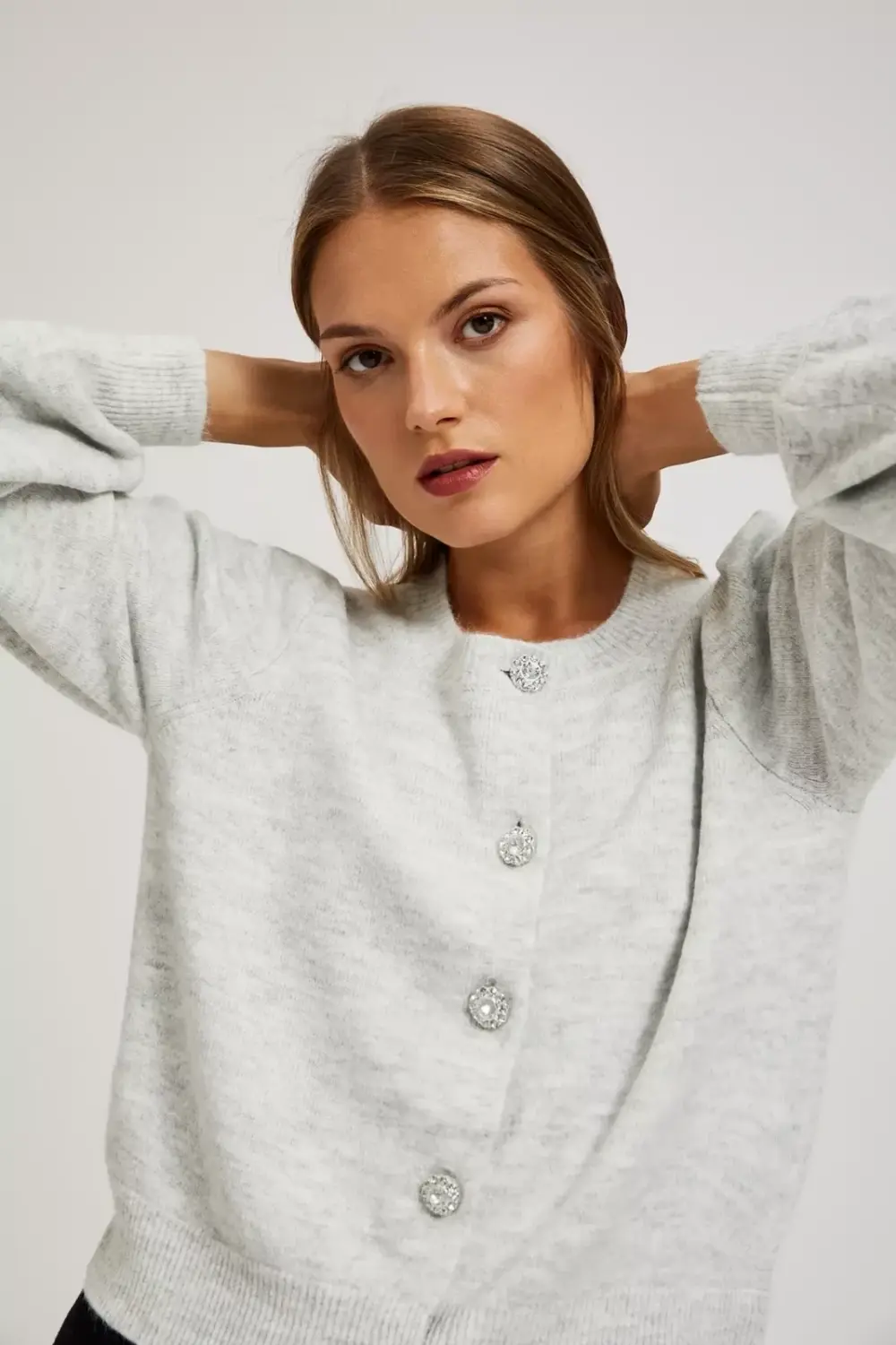 Marisse Cardigan With Decorative Buttons