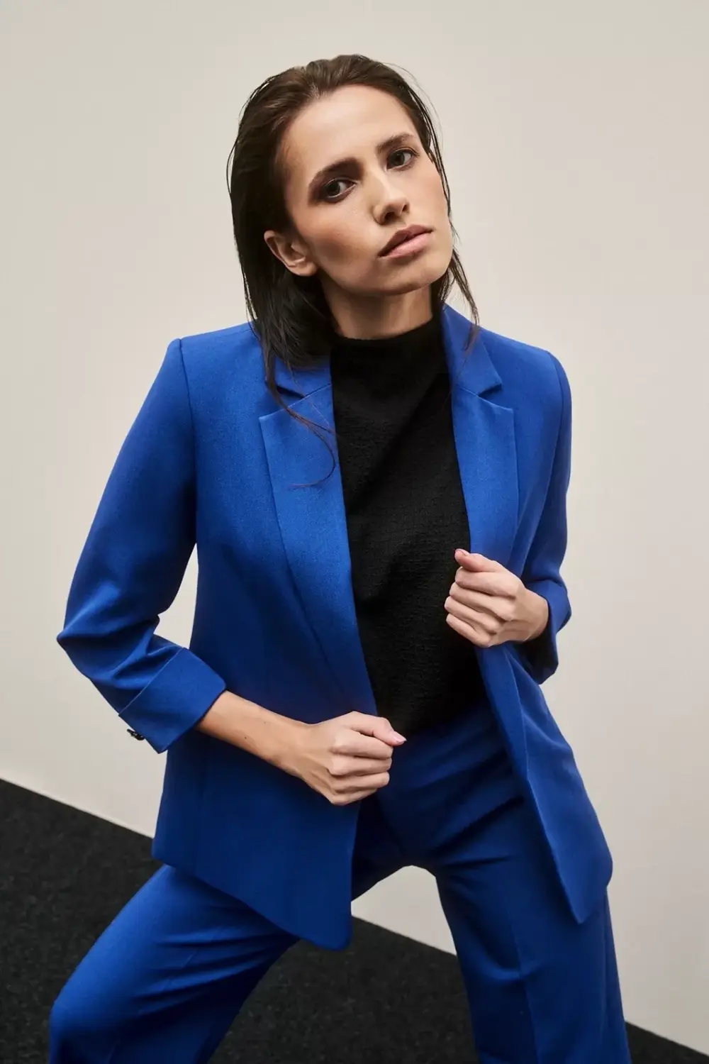 Marisse Smooth Jacket With 3/4 Sleeves, Blue