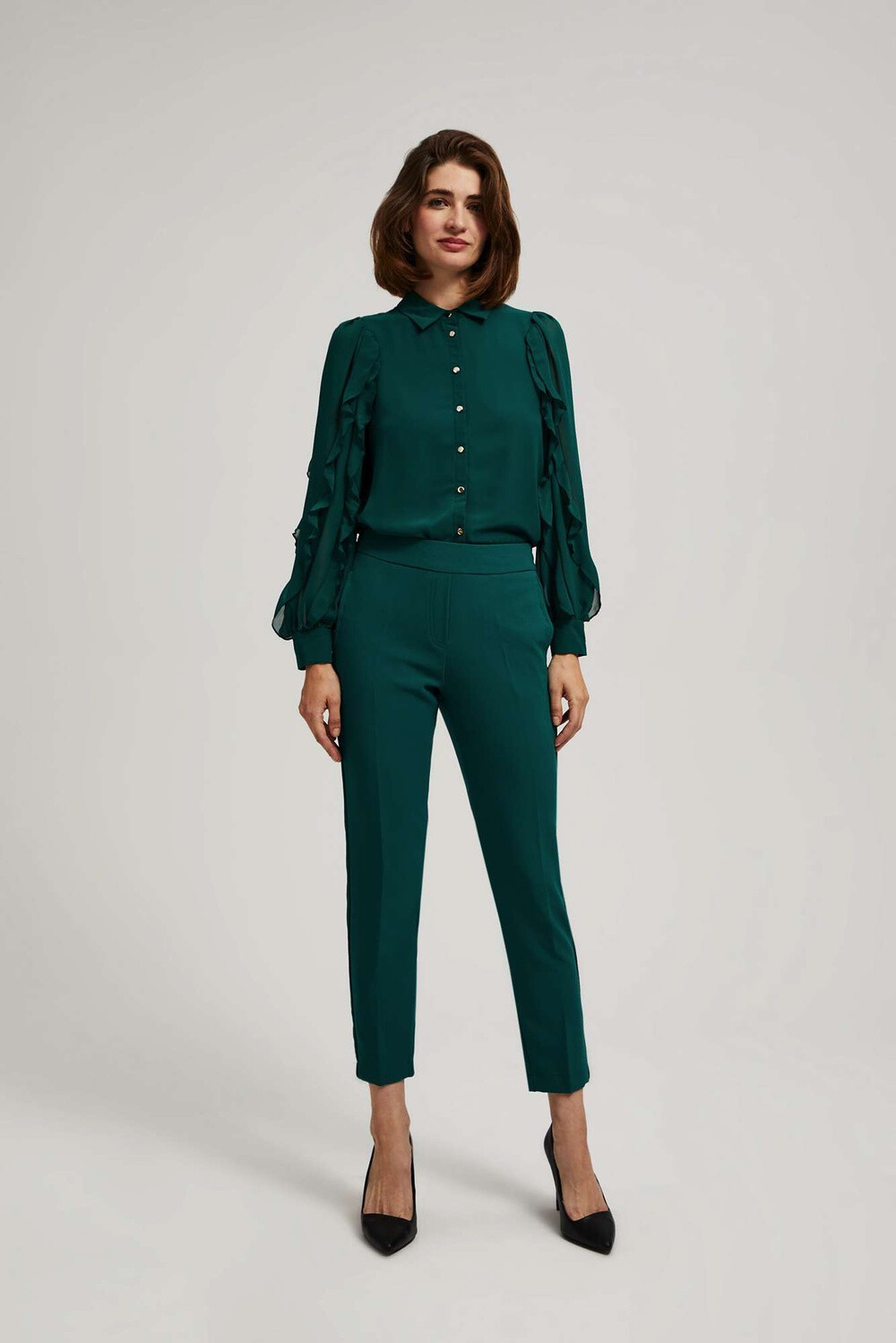 Marisse Emerald Green 7/8 Leg Crease Trousers