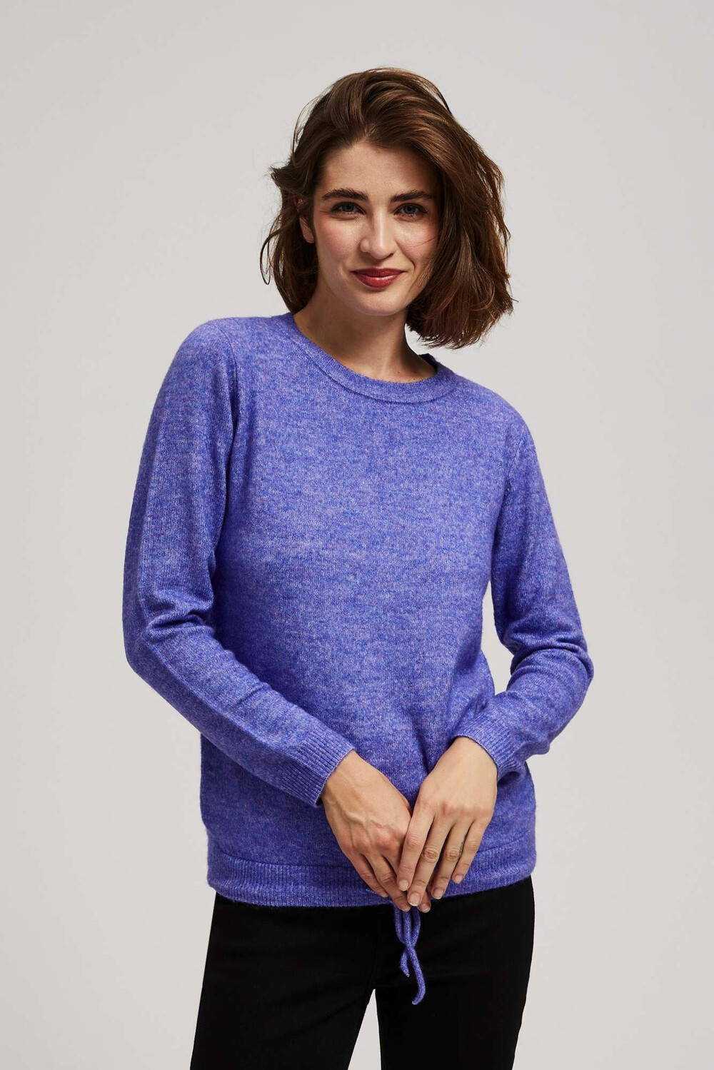 Marisse Purple Tie Sweater