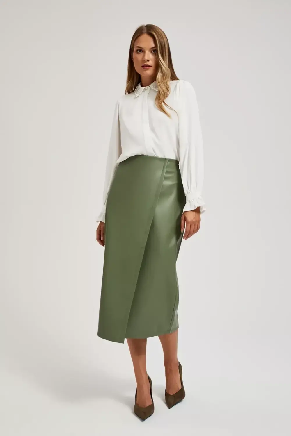 Marisse Waxed Midi Skirt