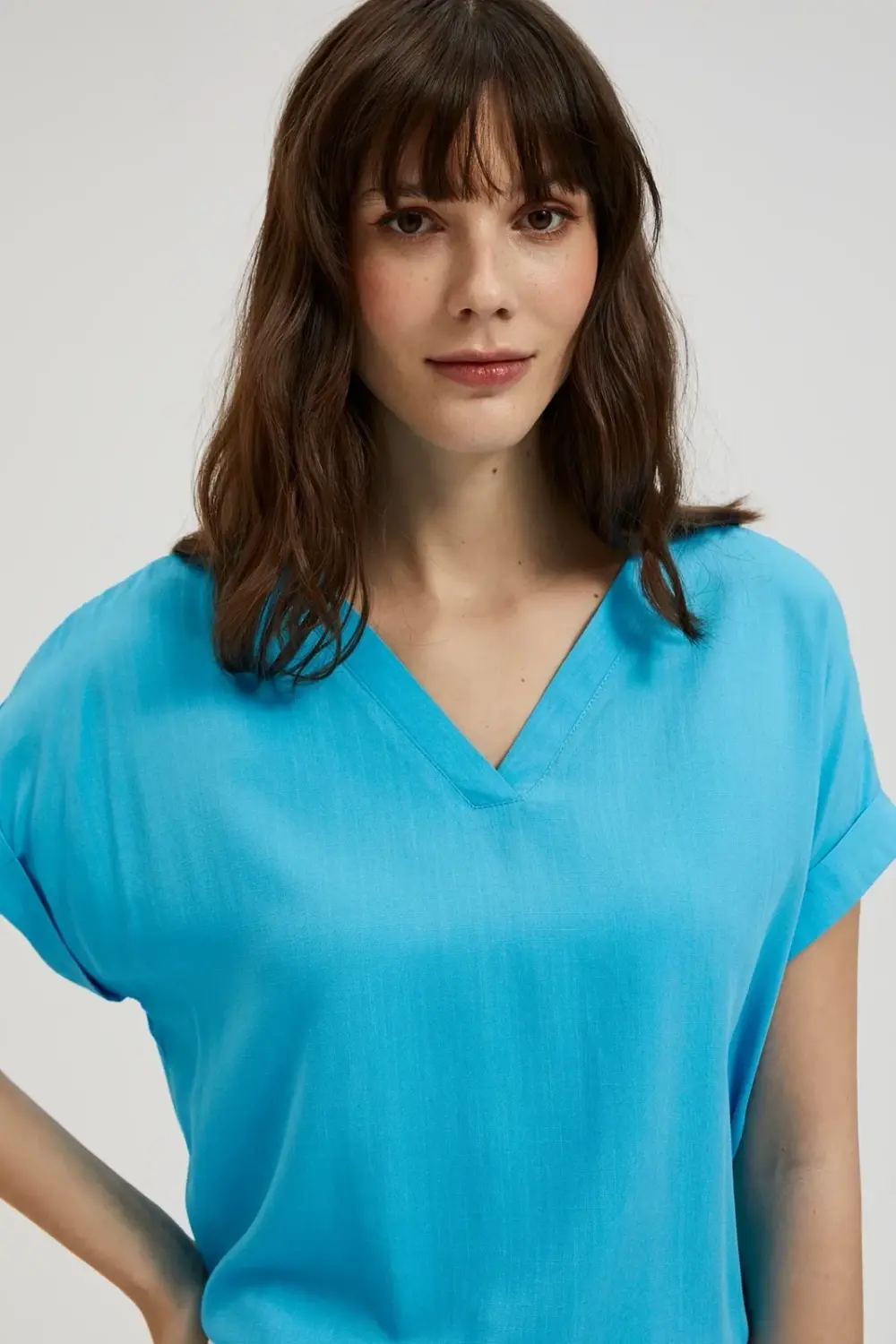 Marisse Women's Shirt L-Ko-4367 Turquoise