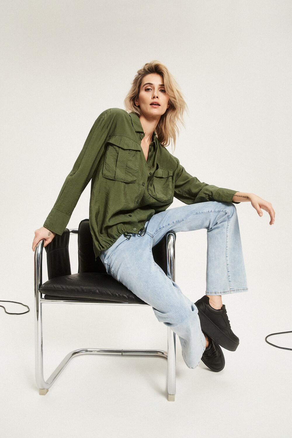 Marisse Women's Shirt L-Ko-4308 Khaki