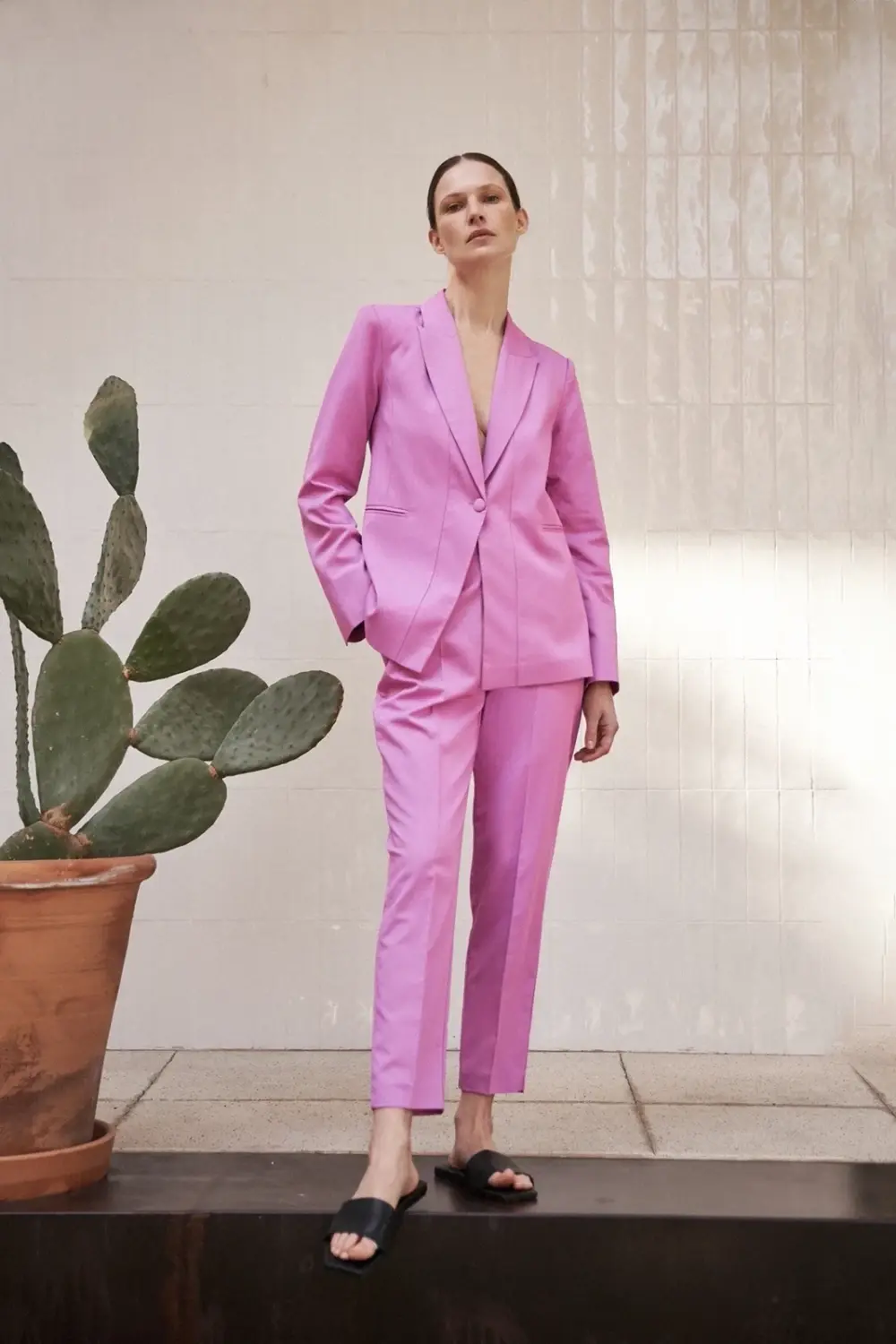 Marisse Women's Trousers L-Sp-4314 D.Pink