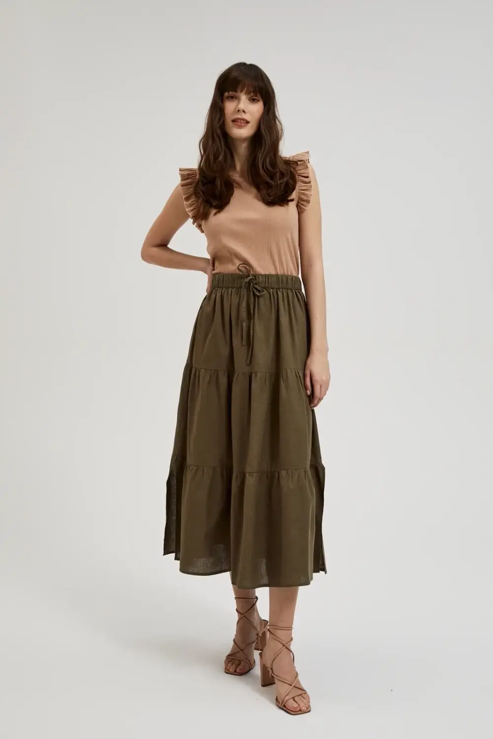 Marisse Women's Skirt L-Sc-4318 D.Olive