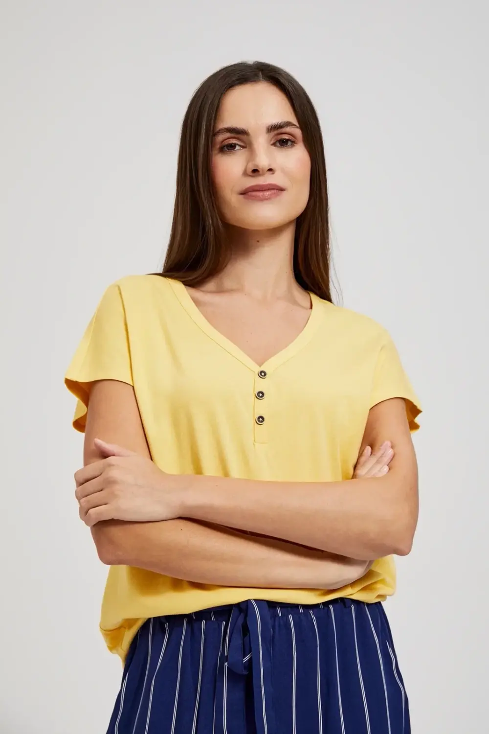 Marisse Women's Blouse L-Ts-4416 Yellow