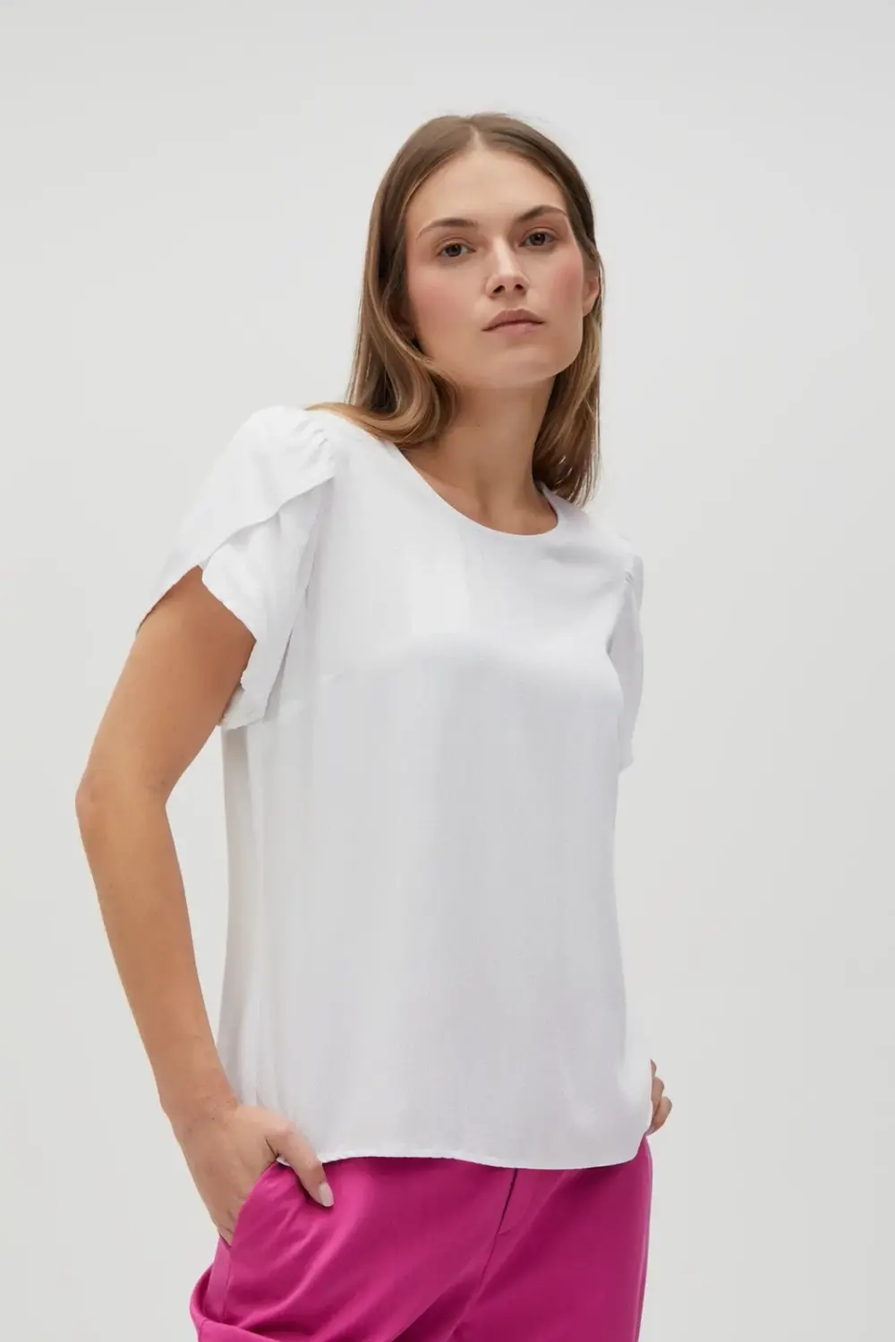 Marisse Women's Shirt L-Ko-4621 Off White