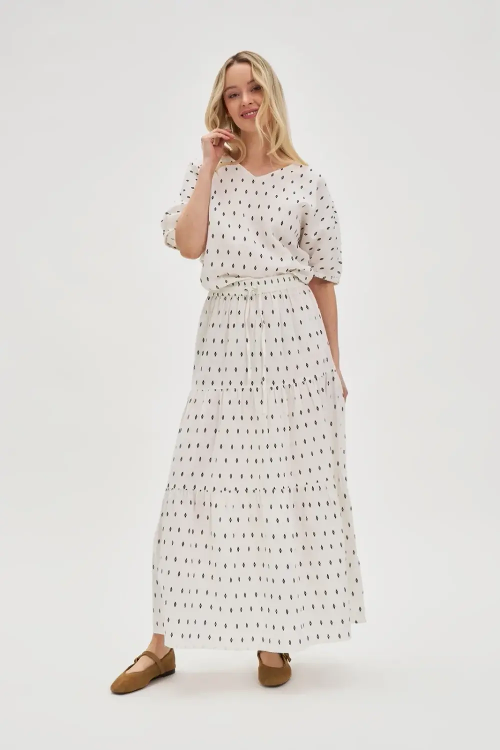 Marisse Cotton Maxi Skirt White