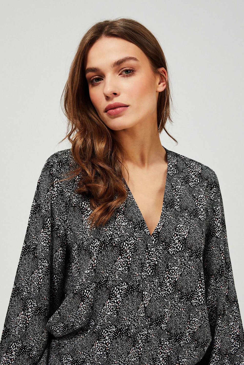 Marisse Deep Neck Shirt L-Ko-3413 Black