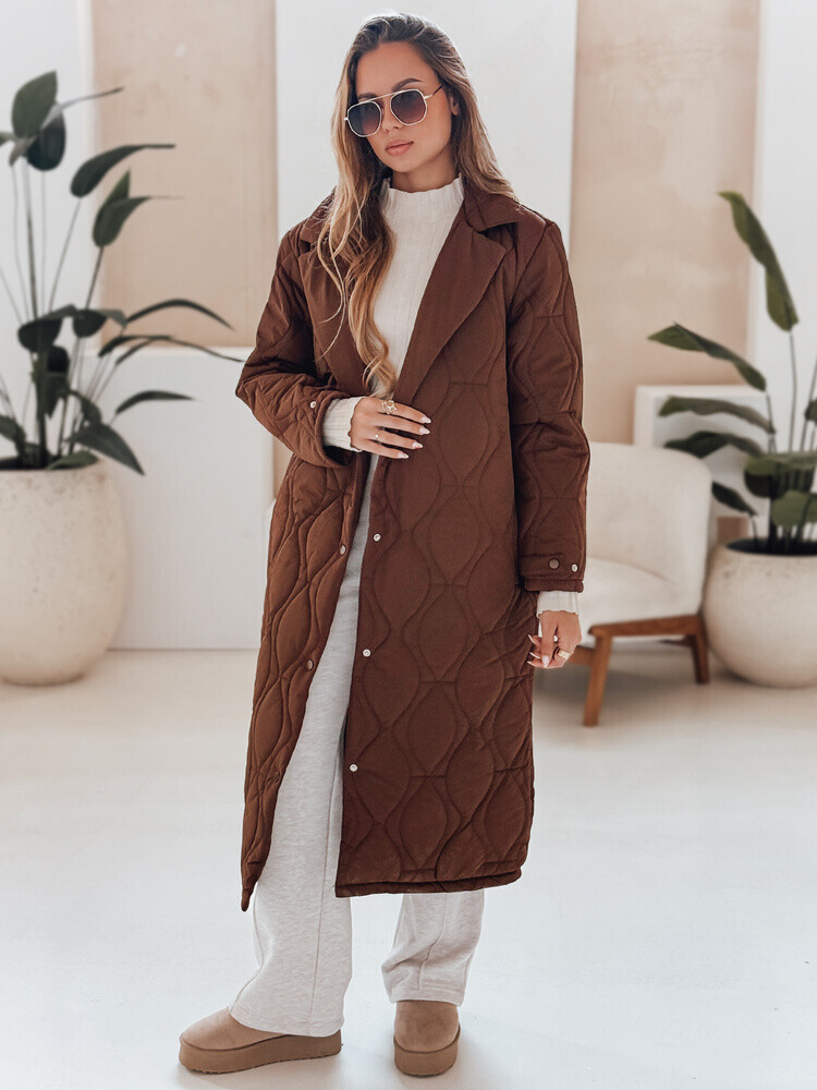 Płaszcz pikowany damski TRENDIFY brązowy Dstreet TY4379