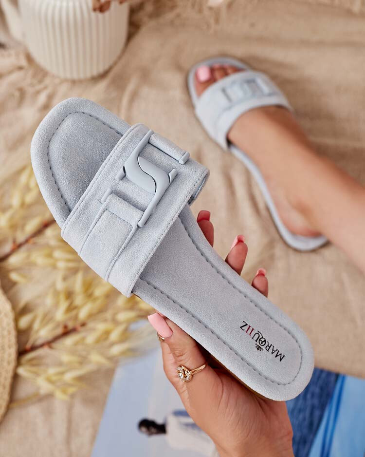 Resti Royalfashion Blue women's flip-flops with buckle Rydr