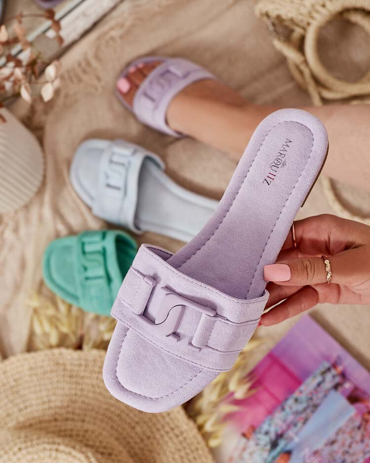 Resti Royalfashion Purple women's flip-flops with buckle Rydr
