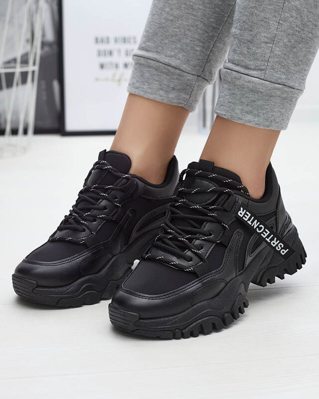 Resti Black women's sneaker sports shoes Evilpo- Footwear
