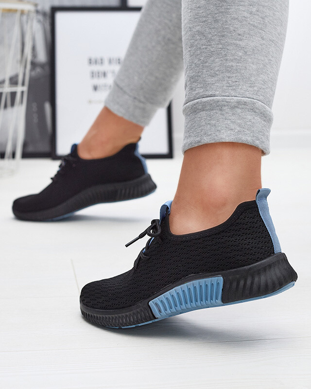 Resti Black women's sports shoes with blue inserts Keteti - Footwear