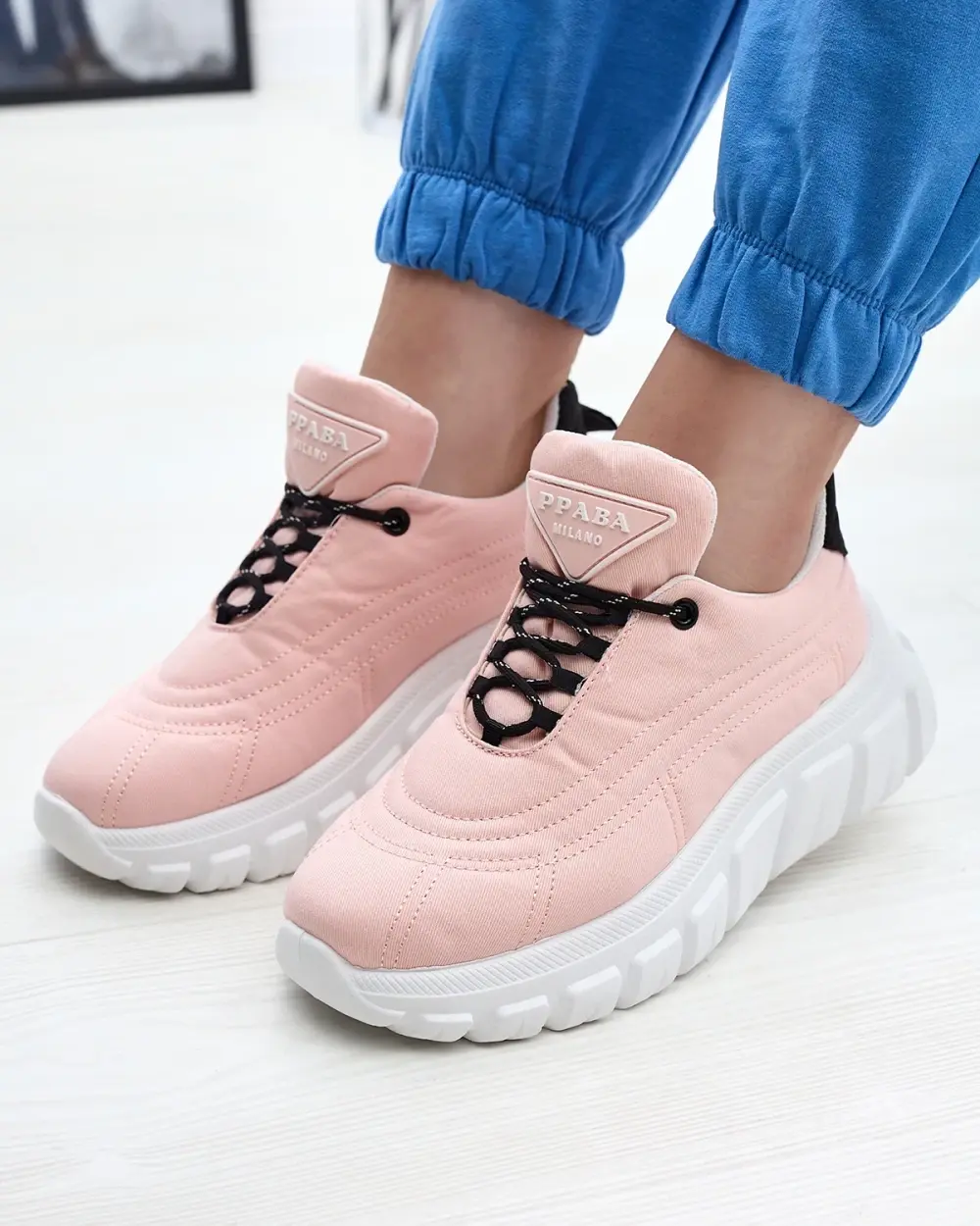 Resti Light pink women's fabric sports shoes Riotay- Footwear