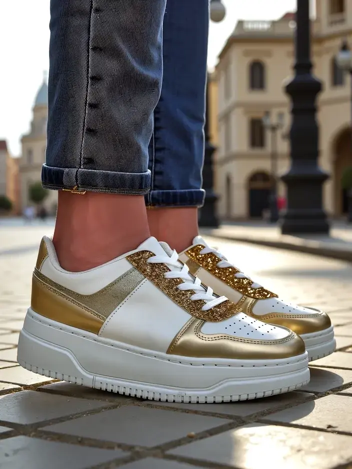 Resti Women's sneakers with glitter Qisofi