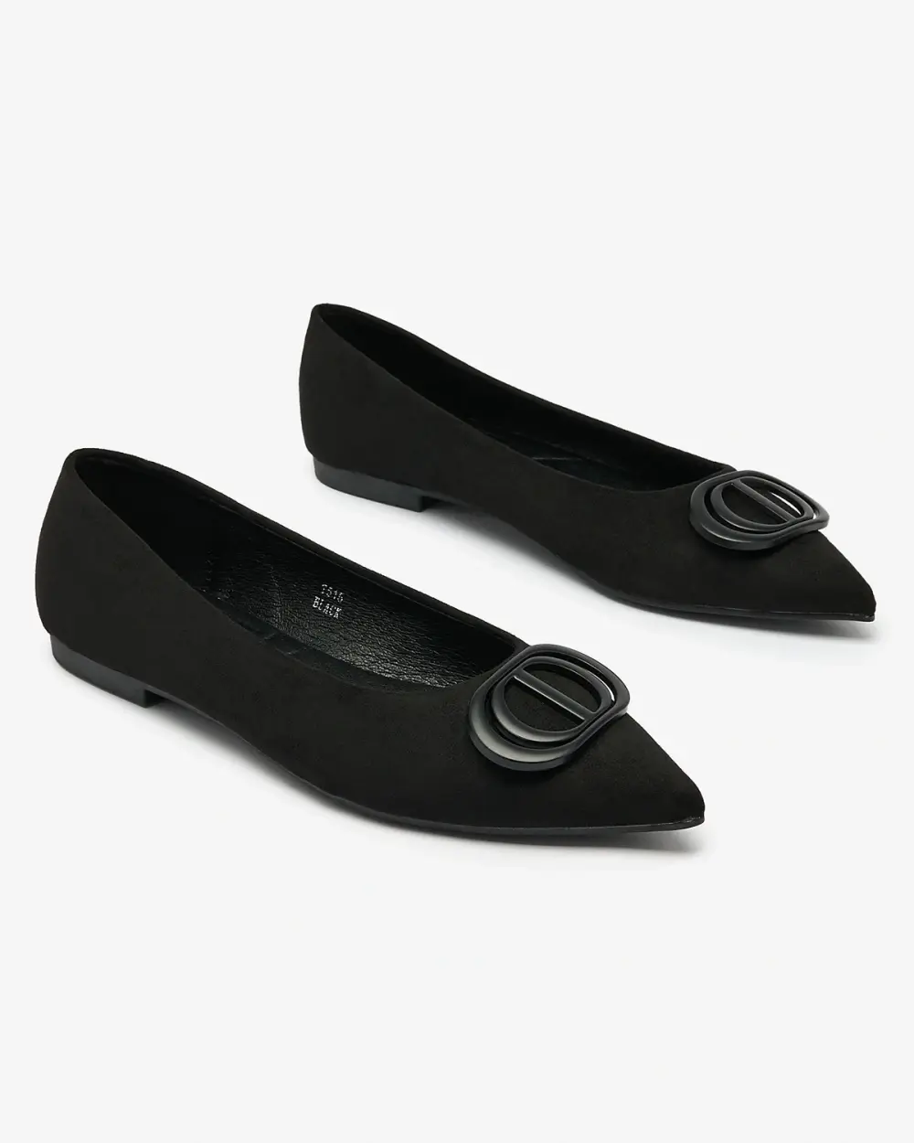 Resti Black women's pointed-toe ballerinas with embellishment on the nose Tidita