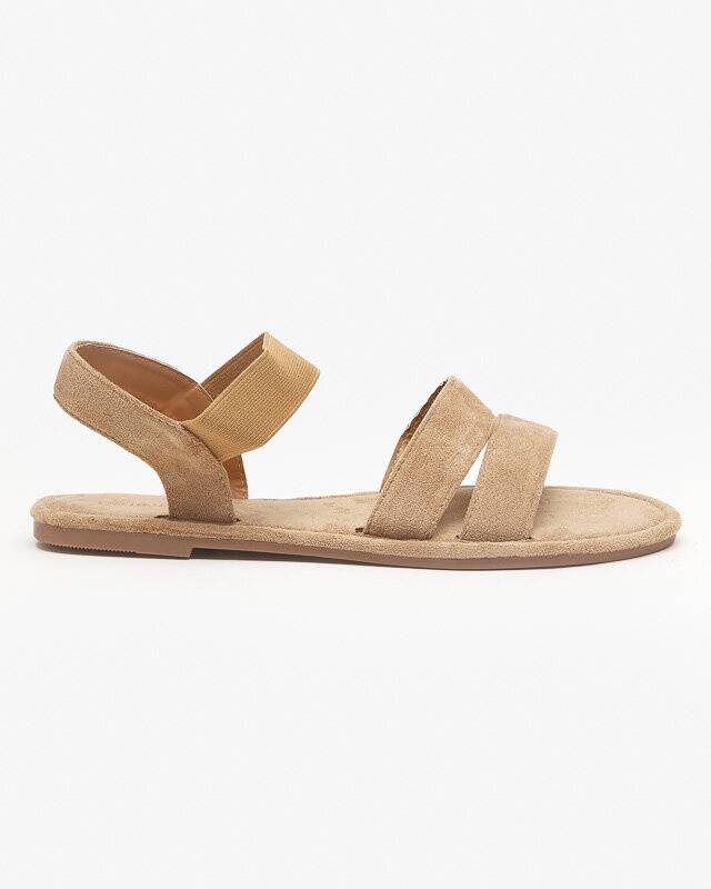 Resti Light brown women's eco-suede flat sandals Nerina - Footwear