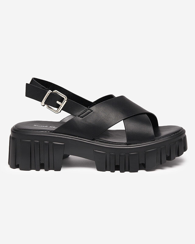 Resti Black women's sandals on a massive Otida sole - Footwear