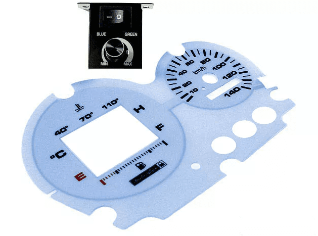 Standard Parts Podsvícení tachometru s bílým pozadím MBK Nitro / Yamaha Aerox do roku 2003 L-SATD002