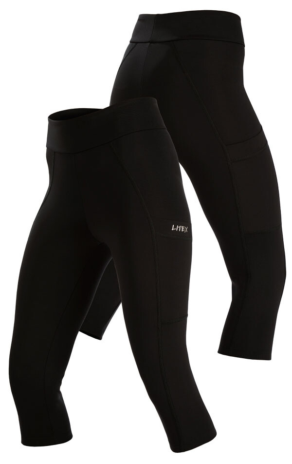 Dámské funkční legíny v 3/4 délce s kapsami 5f286 litex černá  s