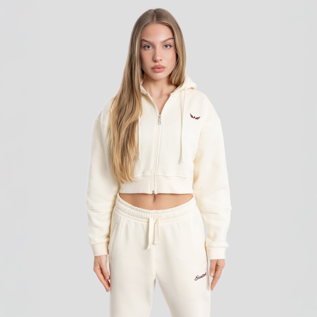 Dámská crop mikina exalted comfy-nest™ bílá xxs