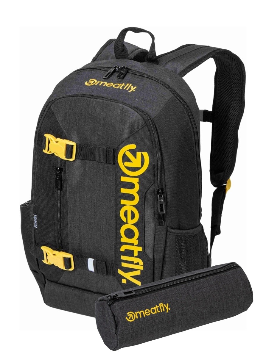 Batoh meatfly basejumper + penál zdarma černá/tmavě šedá 22 l