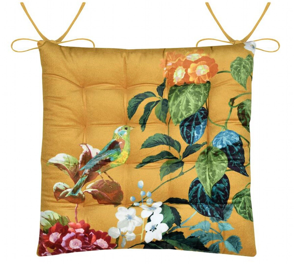 Podsedák na židli EMMY mustard/hořčicová 38x38x4 cm France