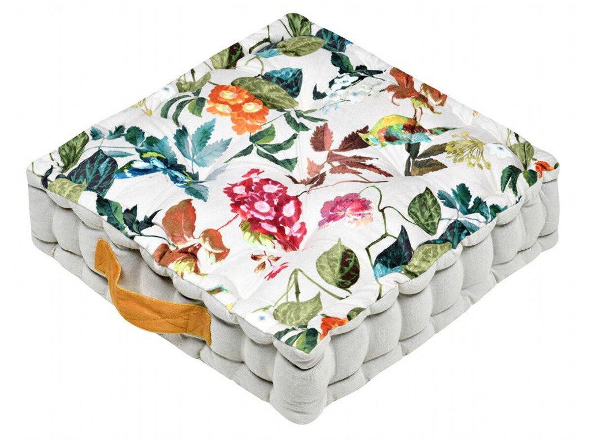 Sedací polštář na zem AMMY bílá/barevná 45x45x10 cm France